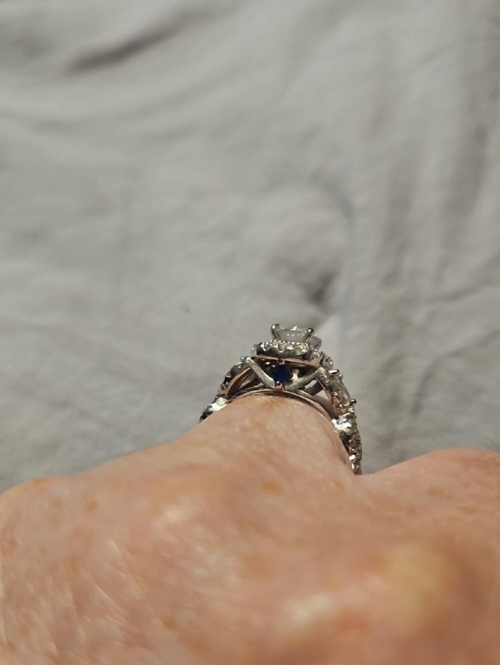 Halo Engagement Ring Set - Silver - Picture 5 of 7